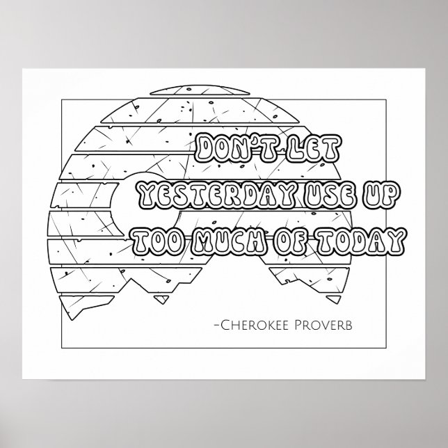 Poster de coloration Proverbe Cherokee (Devant)