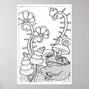 Poster de coloriage 13x19 avec une grenouille