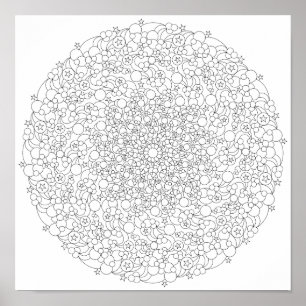 Poster de coloriage - Buble Star Mandala