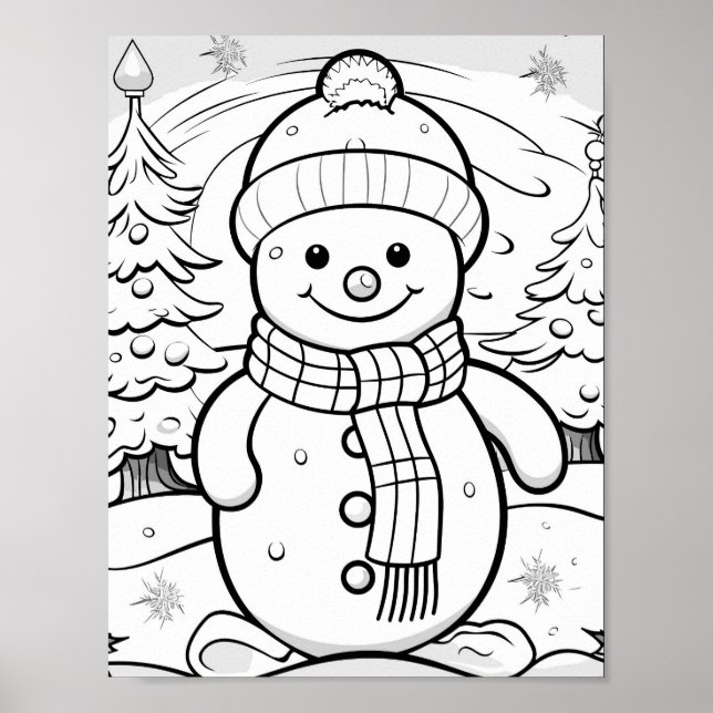 Poster de coloriage de Noël (Devant)