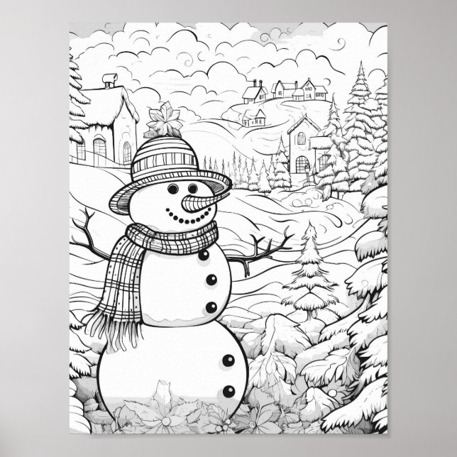Poster de coloriage de Noël (Devant)