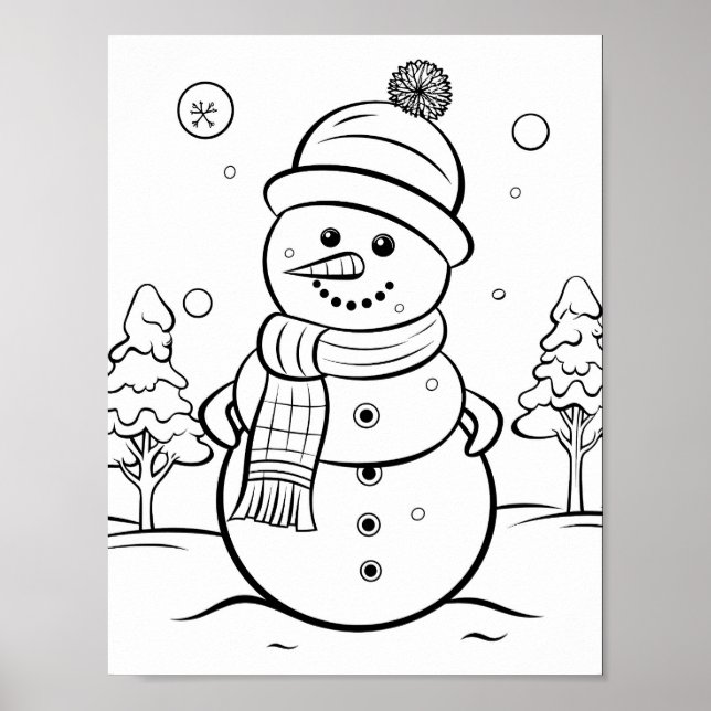 Poster de coloriage de Noël (Devant)