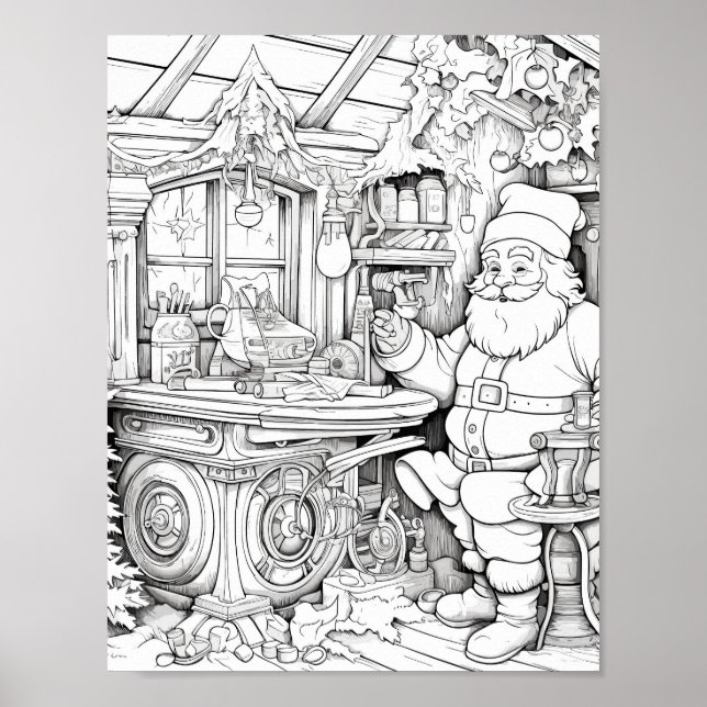 Poster de coloriage de Noël (Devant)