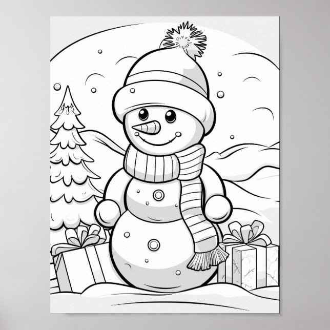 Poster de coloriage de Noël (Devant)
