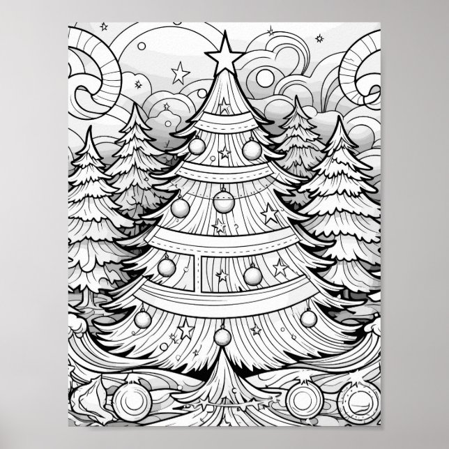Poster de coloriage de Noël (Devant)