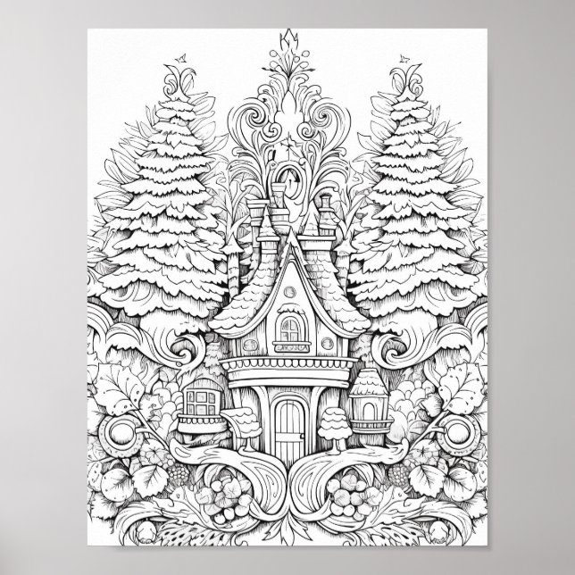 Poster de coloriage de Noël (Devant)