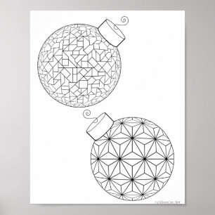Poster de coloriage de Noël - Ornements 2