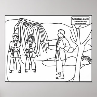Poster de coloriage des arts martiaux pour enfants
