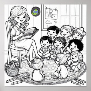 Poster de coloriage du cercle d'histoire