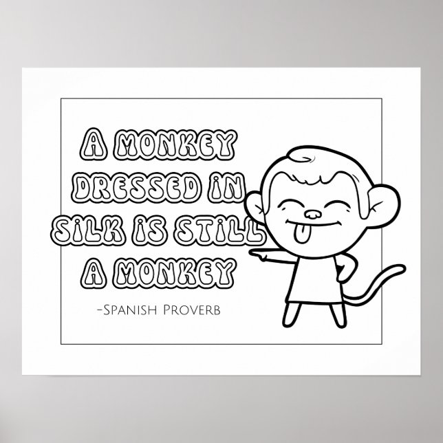 Poster de coloriage du proverbe espagnol (Devant)