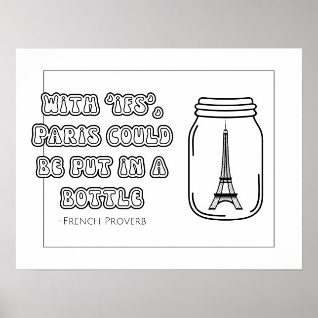 Poster de coloriage du proverbe français (Devant)