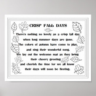Poster de coloriage et feuilles d'automne