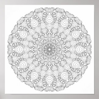 Poster de coloriage - Illusion Optique Mandala