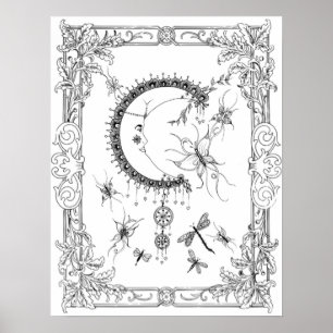 Poster de coloriage "Mme Dee's Fly Me To The Moon 