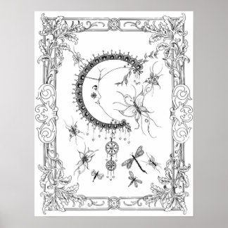 Poster de coloriage "Mme Dee's Fly Me To The Moon