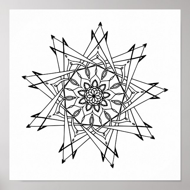 Poster de coloriage pour adultes Mandala (Devant)