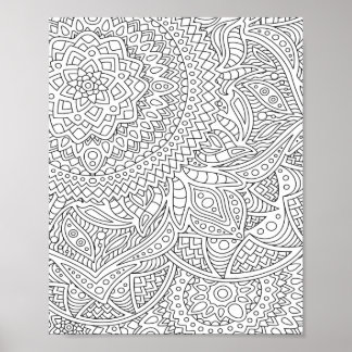 Poster de coloriage pour adultes Mandala