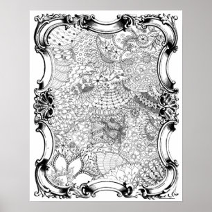 Poster de coloriage pour adultes "Mère's Garden Ar