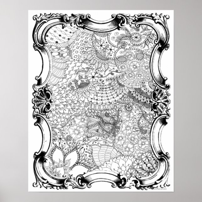 Poster de coloriage pour adultes "Mère's Garden Ar (Devant)