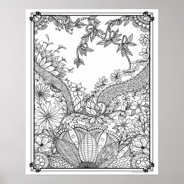 Poster de coloriage pour adultes "Mère's Pearl Gar (Devant)
