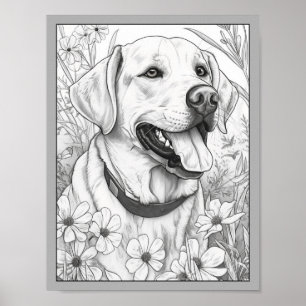 Poster de coloriage pour chien de trieur du Labrad