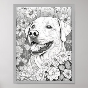 Poster de coloriage pour chien de trieur du Labrad