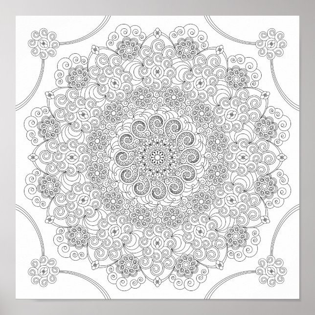 Poster de coloriage - Spirales (Devant)