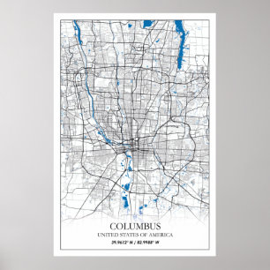 Poster de Columbus Ohio USA Travel City Map