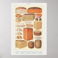 POSTER DE CONCEPTION DE FROMAGE vintage