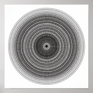 Poster de conception de point radial psychédélique