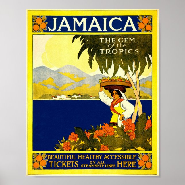 POSTER DE CONCEPTION VINTAGE JAMAÏQUE (Devant)