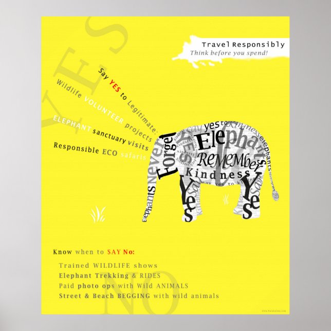 Poster de conservation des éléphants du tourisme r (Devant)