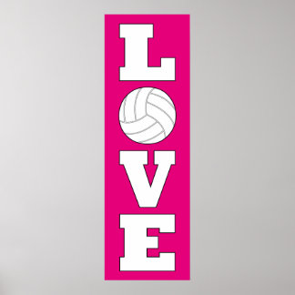 Poster de couleur personnalisée d'amour de volleyb