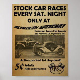 Poster de course automobile stock vintage