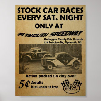 Poster de course automobile stock vintage