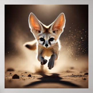 Poster de course Fennec Fox Dynamic Wildlife Art