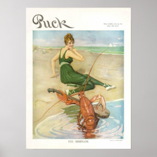 Poster de couverture Puck Magazine vintage 1914, p