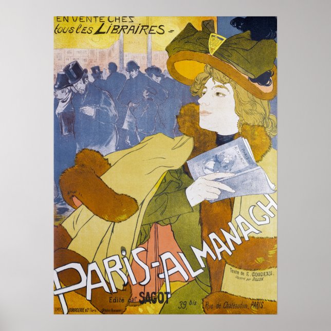 Poster de couverture vintage Paris Almanach (Devant)