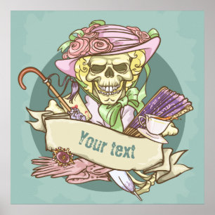 Poster de crâne Vintage personnalisable