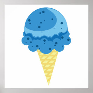 Poster de crème glacée de la Lune bleue