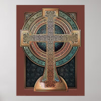 Poster de croix celtique illuminé (18x24")