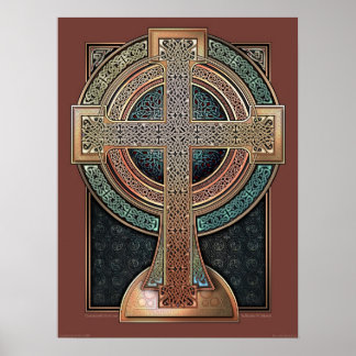 Poster de croix celtique illuminé (18x24")