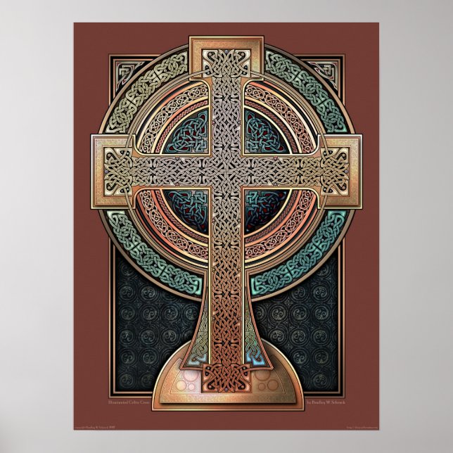 Poster de croix celtique illuminé (18x24") (Devant)