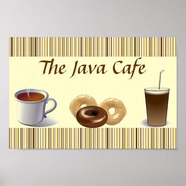 Poster de cuisine Brown et rayée de crème (Devant)