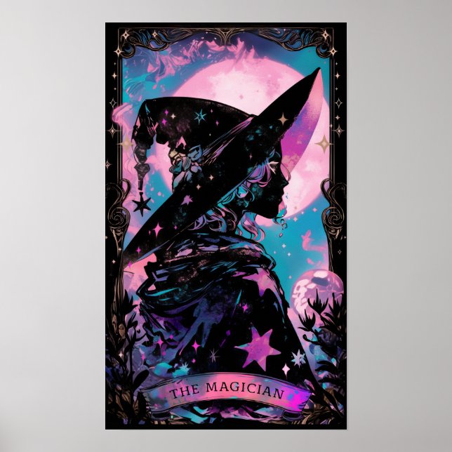 Poster de cuisine de la carte Tarot magicien (Devant)