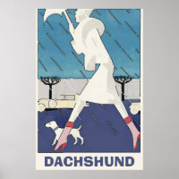 Poster de Dachshund en pluie