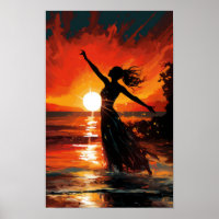Poster de danse Silhouette pour femme africaine ét