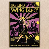 Poster de danse Swing Art Déco vintage des années