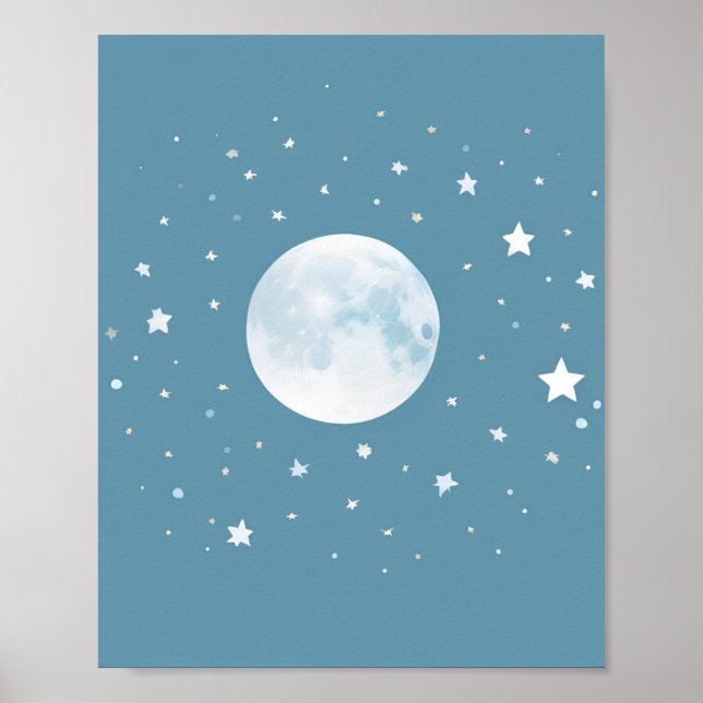 Poster de décoration de la lune et des étoiles (Devant)