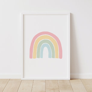 Poster de décoration de la pouponnière Pastel Rain